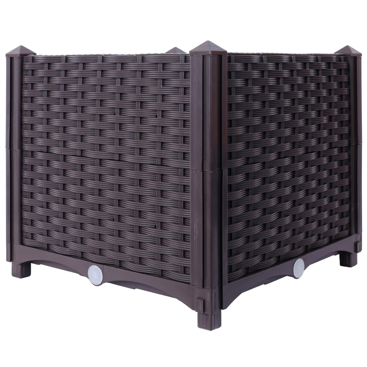 Deep Raised Garden Bed Plastic Planter Box, 15.7" L X 15.7" D X 14.7" H