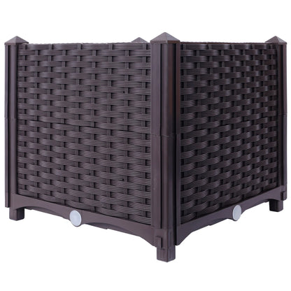 Deep Raised Garden Bed Plastic Planter Box, 15.7" L X 15.7" D X 14.7" H