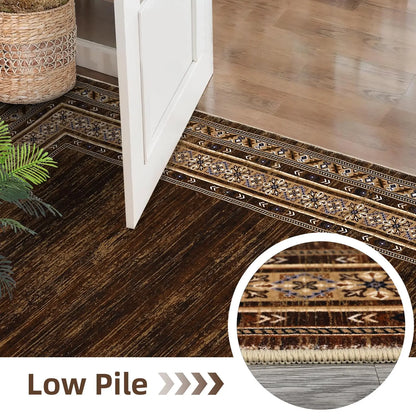 Area Rug 8x10 Washable Rug Non Slip Throw Carpet Low Pile