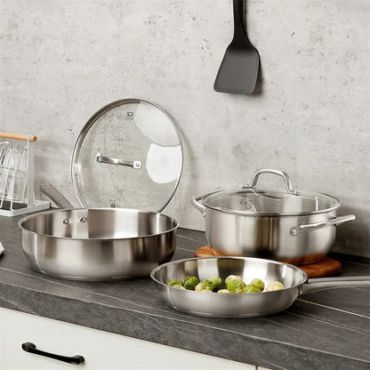 10 Piece Stainless Steel Kitchen Cookware Set....