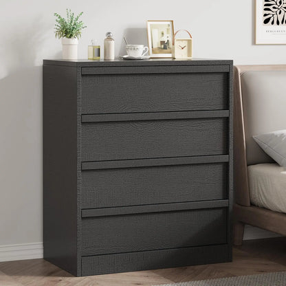 4 Drawer Nightstand Wooden Bedside Table With Large Storage