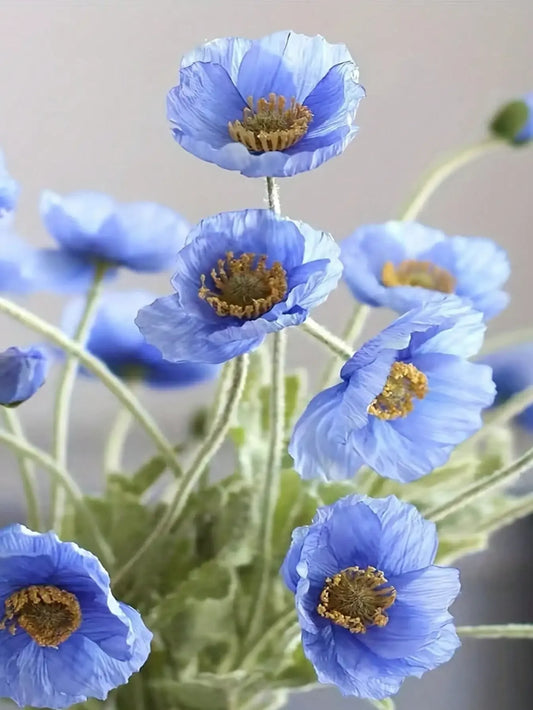 1 Piece Artificial Blue Poppy Flower