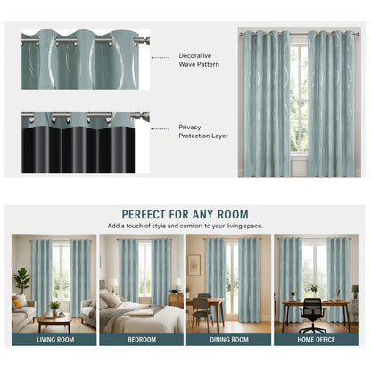 Luxury 100% Blackout Curtains Solid Color Window Drapes, Thermal Insulating Room Darkening with Eyelet Rings, 5 Colors, Many Sizes...