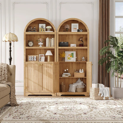 Bookcase with Doors, 71 Inch Tall , Wooden Bookshelf