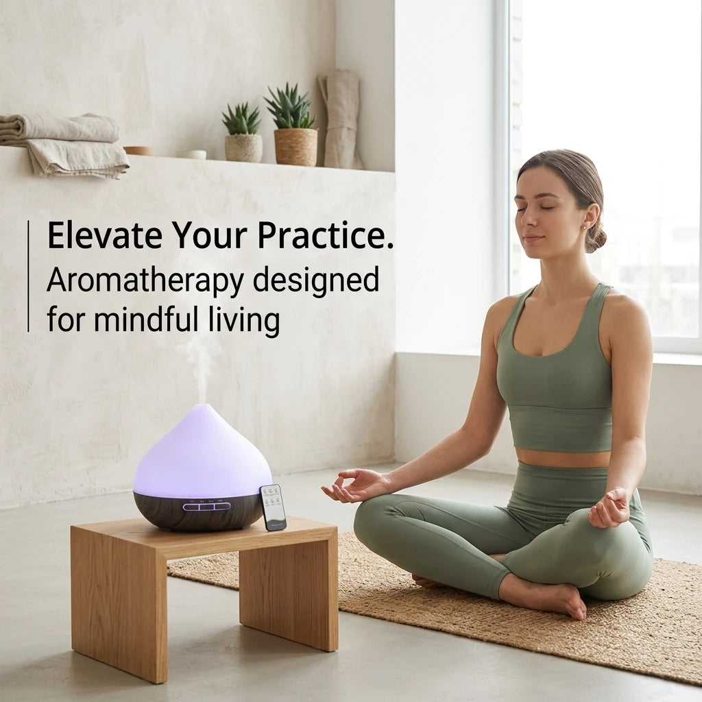 Aromatherapy Humidifier 2-in-1:  Atomizer + 7-Color Wood Grain | Smart Sensor Power-Off | USB Rechargeable Portable, Essential Oil Diffuser