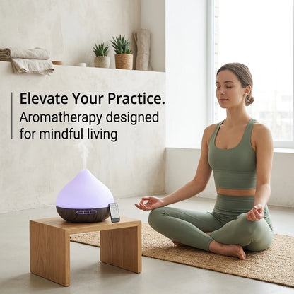 Aromatherapy Humidifier 2-in-1:  Atomizer + 7-Color Wood Grain | Smart Sensor Power-Off | USB Rechargeable Portable, Essential Oil Diffuser