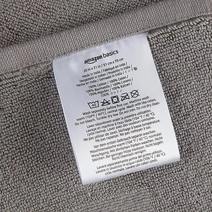 Standard Bathroom Bath Rug Mat, Machine Washable, 100% Cotton, 31" x 20"