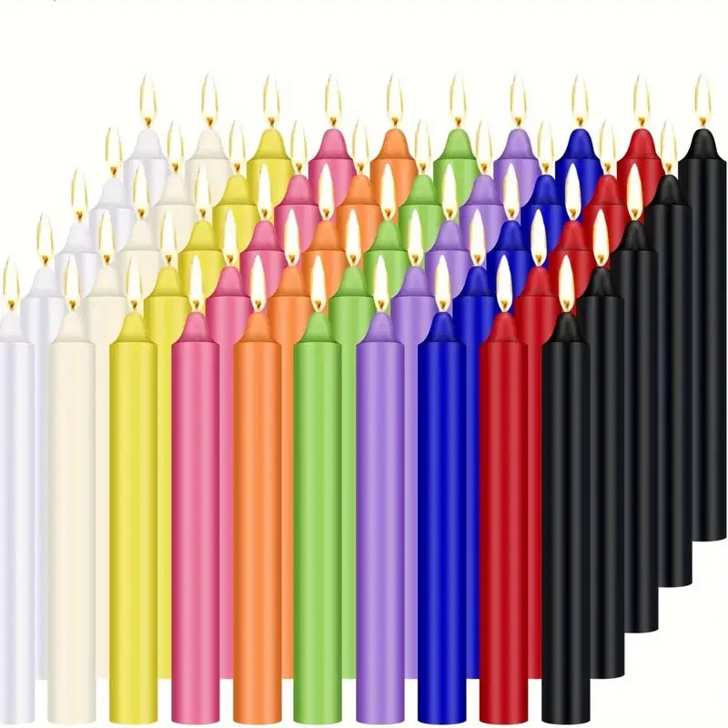 98 pieces of colorful 4-inch wax sticks, smokeless, odorless, drip-free, suitable for family dinners, birthday candles