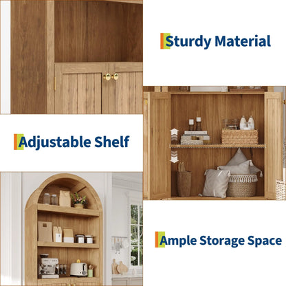 Bookcase with Doors, 71 Inch Tall , Wooden Bookshelf