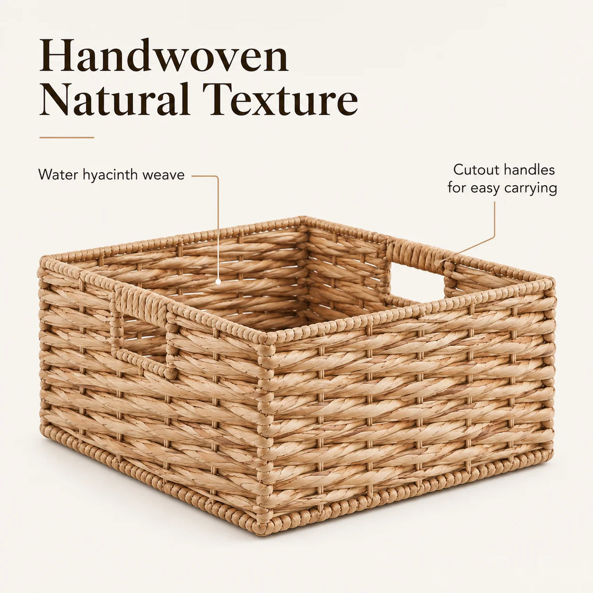 Handwoven Wicker Storage Basket with Handles ....