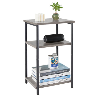 JHK 2/3-Tier End Tables with Adjustable Feet Steel Frame