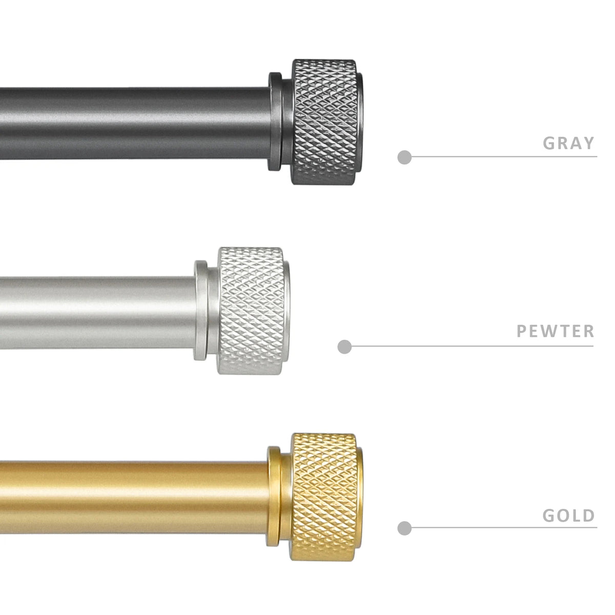 5/8" Diameter Adjustable Single Drapery Curtain Rod Set , 28"-48"/48"-84"/84"-120", 3 Colors......