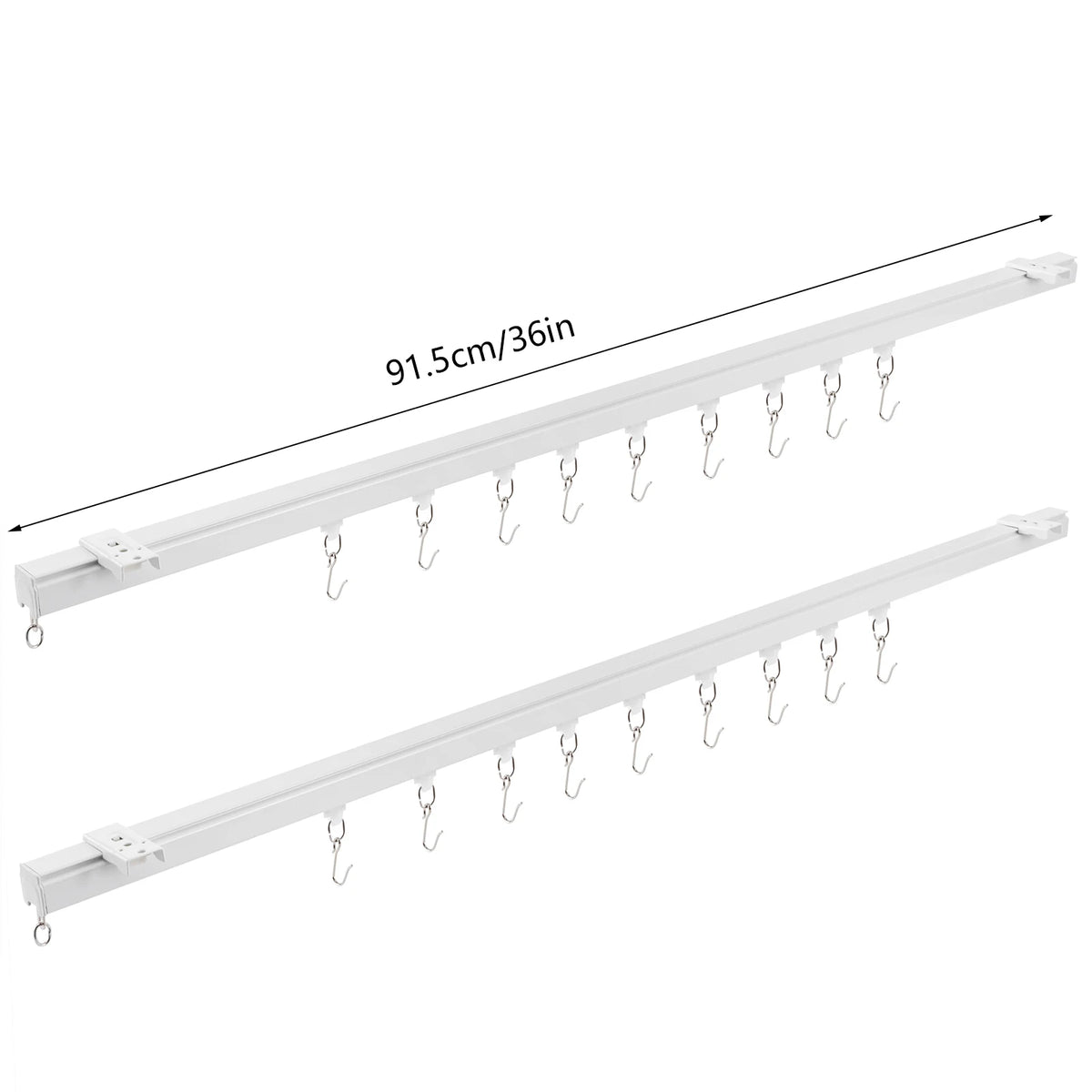 Ceiling Mount Curtain Track Kit, 3-6ft Adjustable Aluminum Alloy Curtain Track with 18 Hooks & 4 Brackets.....