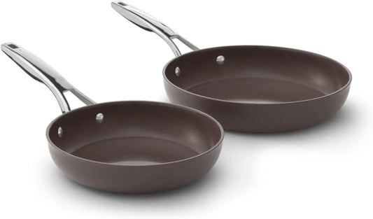 Nonstick 8 inch and 10 inch, Durable Ceramic Pans, Dishwasher Safe....