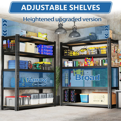 Heavy-Duty 5-Tier Adjustable Metal Shelving Unit with Pegboard Panel System