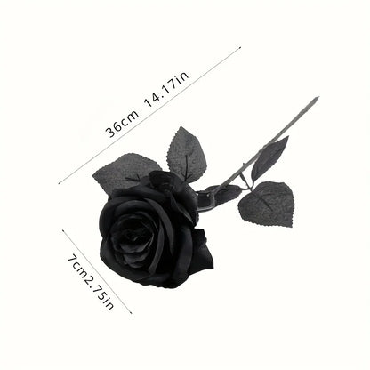 Artificial Black Roses  Long Stem, with No Container