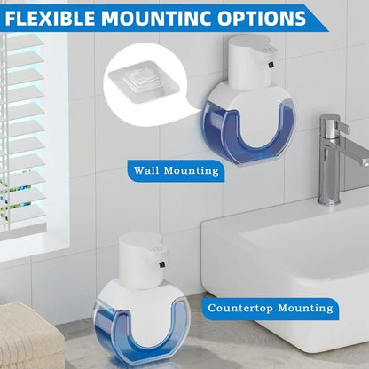 Touchless Plastic Foaming Soap Dispenser, USB Rechargeable, 4-Level Adjustable, Wall Mount or Countertop, 15oz/420ml.....