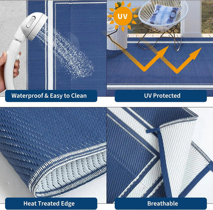 8x10/9X12FT Outdoor Rug Waterproof Soft, Non-Slip