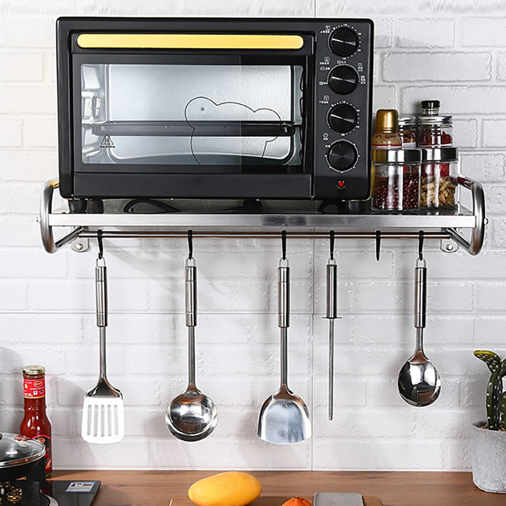 Stainless Steel Microwave Oven Shelf Wall-Mounted