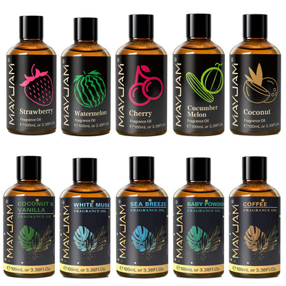 3.3 Oz. Fragrance Oil Coconut & Vanilla White Musk, Sea Breeze, Baby Powder, Dragons Blood, Sweet Tobacco, Freesia for Diffuser, Humidifier Strawberry, Watermelon, Cherry, Coconut, Cranberry, Fruit Essential Oil...