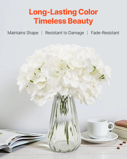 Artificial Flowers Real Looking White Silk Hydrangea Bulk