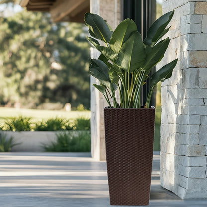 30 in Tall Large Flower Pots Planter with Self-Watering Drainage Holes and Inner Trays Indoor Outdoor