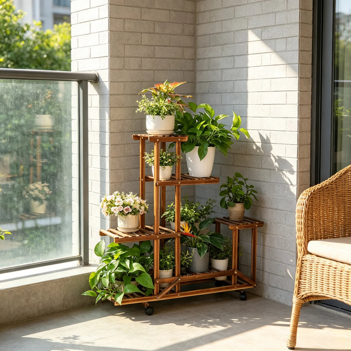 6 Tier Wooden Plant Stand