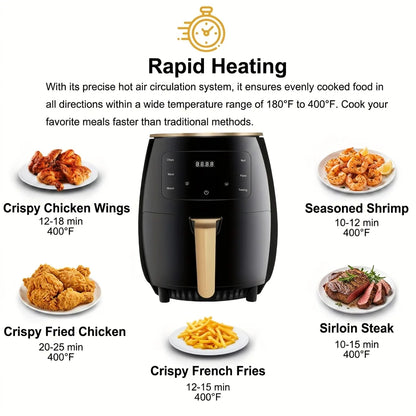 4.5L Air Fryer, Capable of Frying, baking, Roasting, Heating Food, with LED Digital Touch Screen...