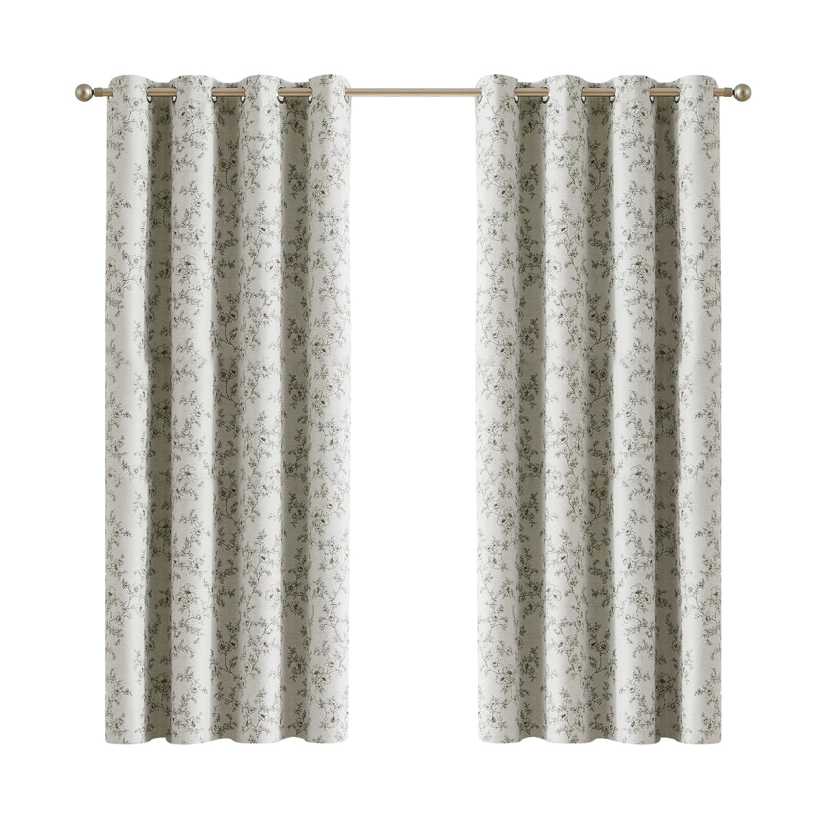 4 Sizes 2 Panels Floral Print Blackout Curtains, Grommet Top, 4 Colors.....
