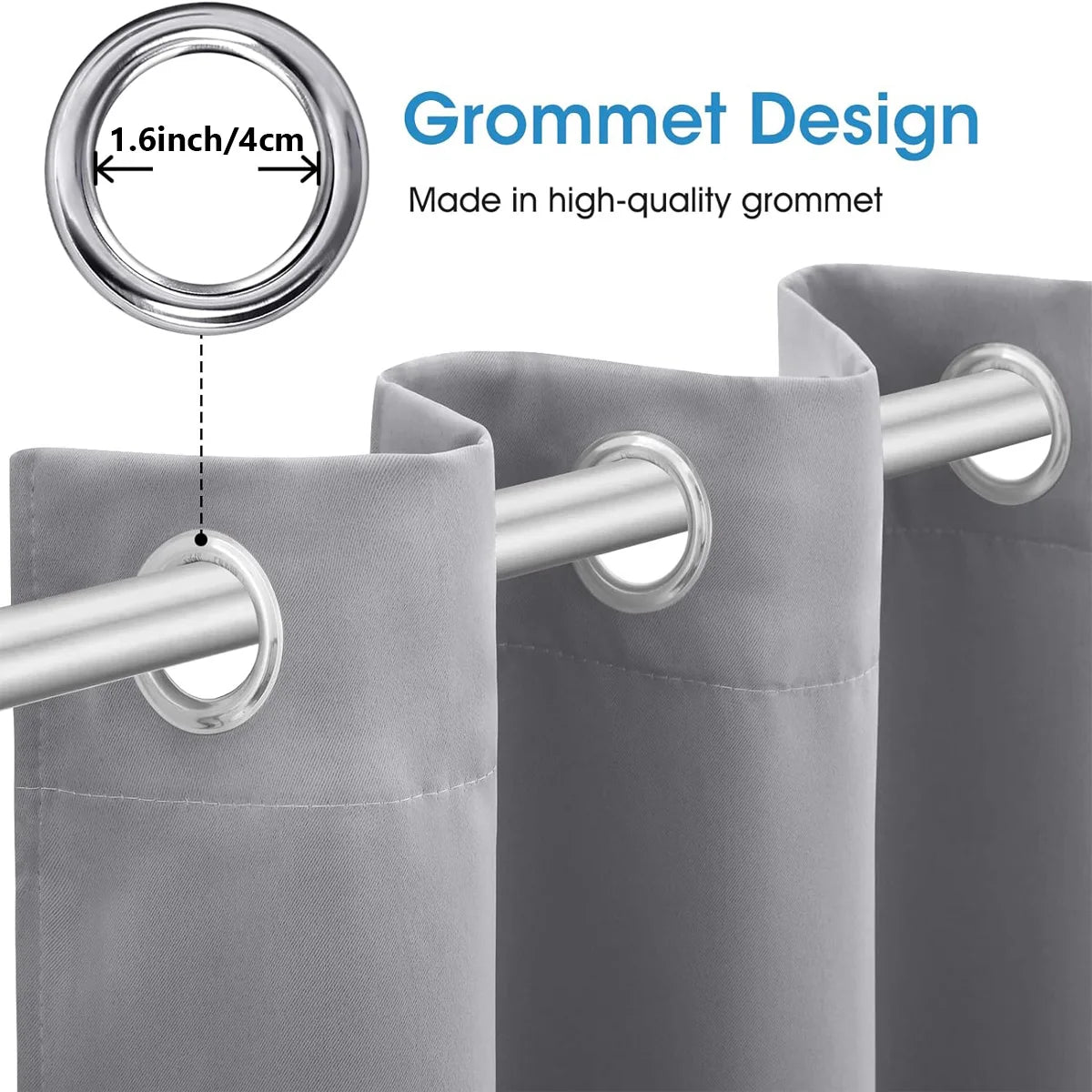 4PCS Blackout Curtains, Heat-Insulated Grommet Curtains For Darkening, 6 Colors, Many Sizes.....