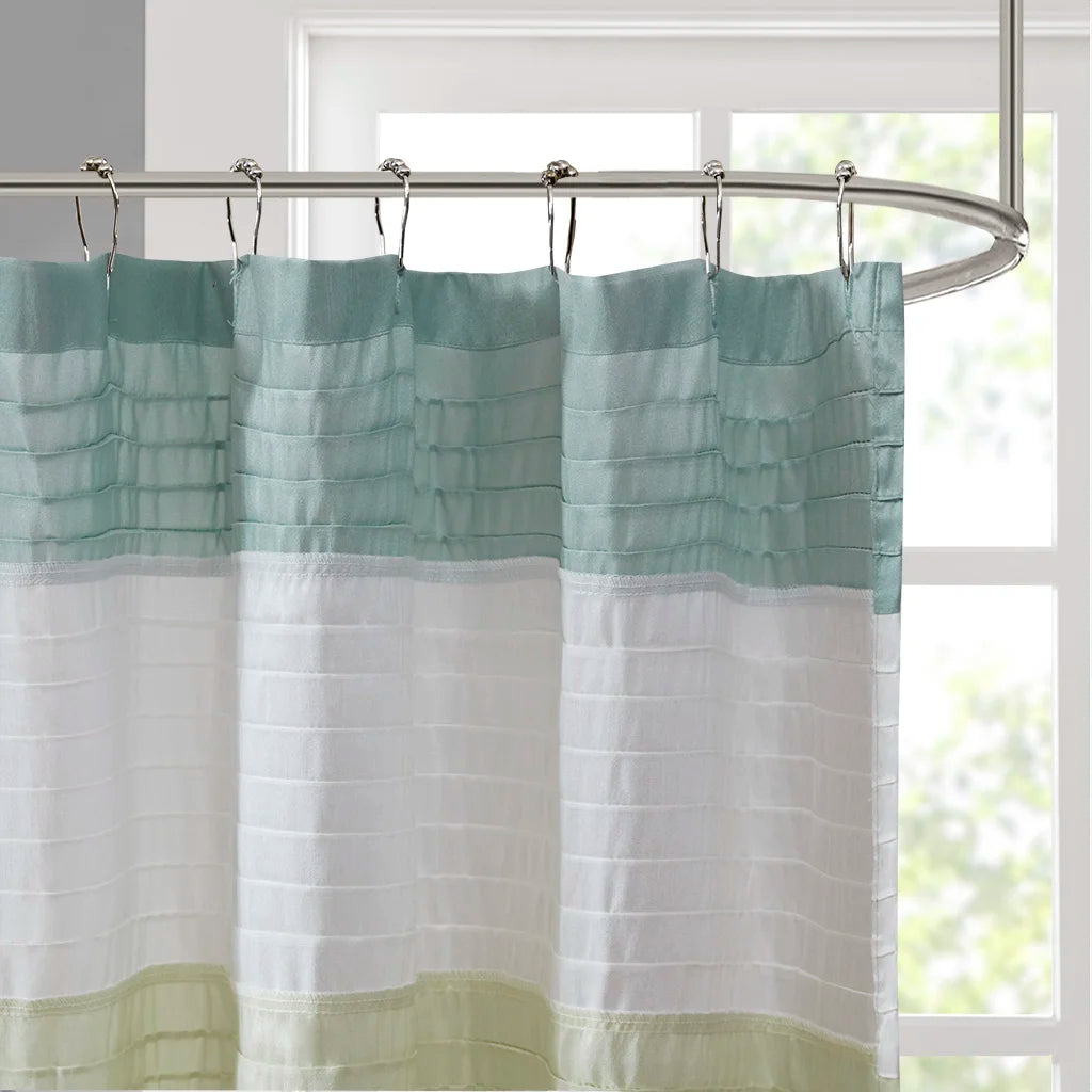Faux Silk Waterproof Bathroom Shower Curtain Polyester Liner With Hook Ring Grommet Weighted Magnet....