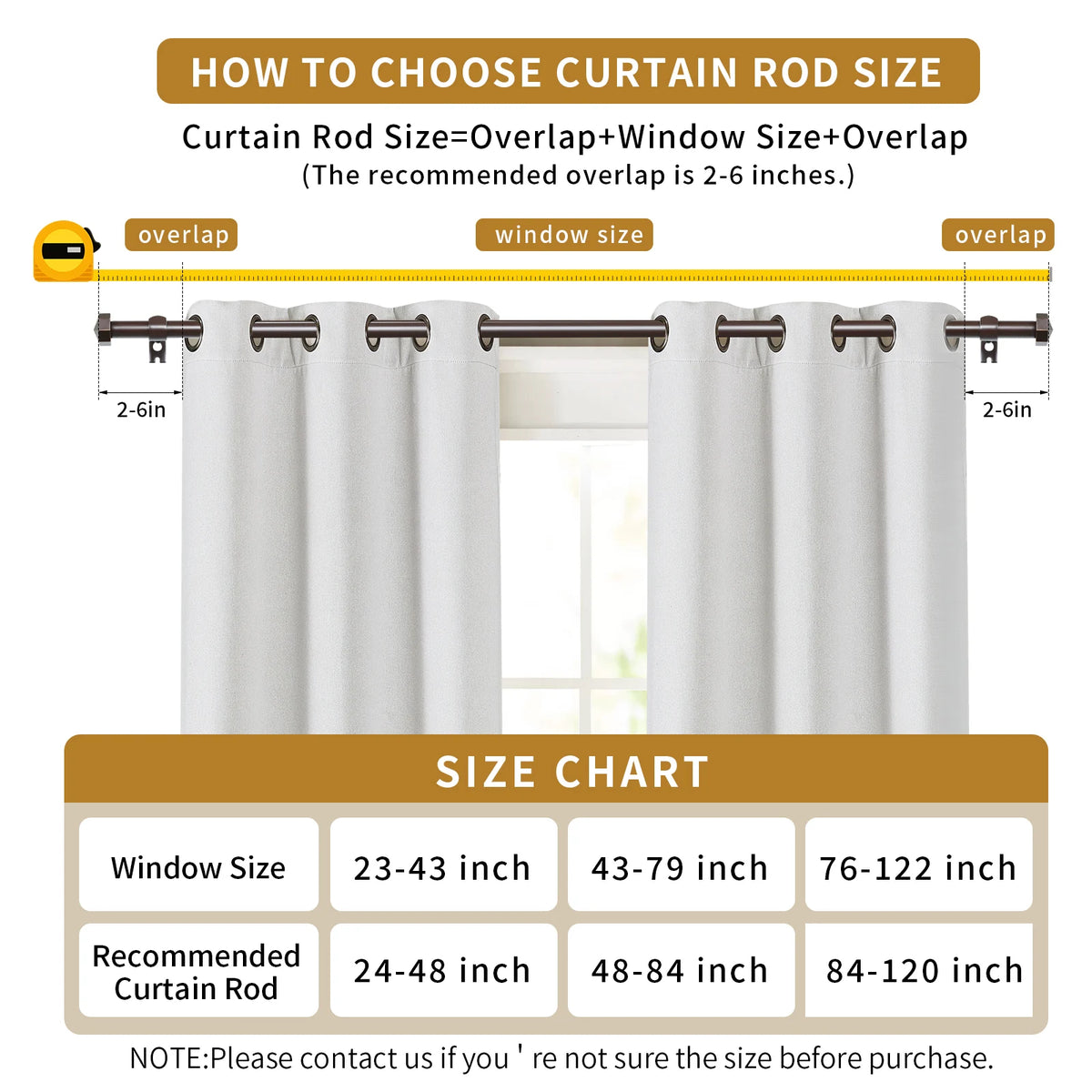 5/8 Inch Diameter Single Window Drapery Curtain Rod Set 5 Colors, 28 to 120 Inches.....