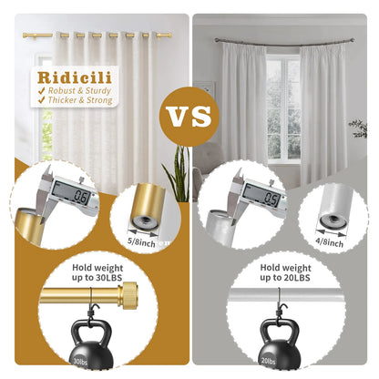 1 Set Of Double Heavy-Duty 5/8 Dia. Curtain Rod, Telescoping, 3 Sizes, 3 Colors.....