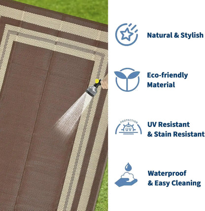 9x18FT Rug Washable Foldable Indoor Outdoor