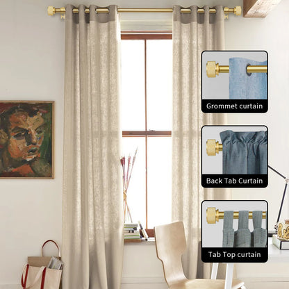 5/8" Diameter Adjustable Single Drapery Curtain Rod Set , 28"-48"/48"-84"/84"-120", 3 Colors......