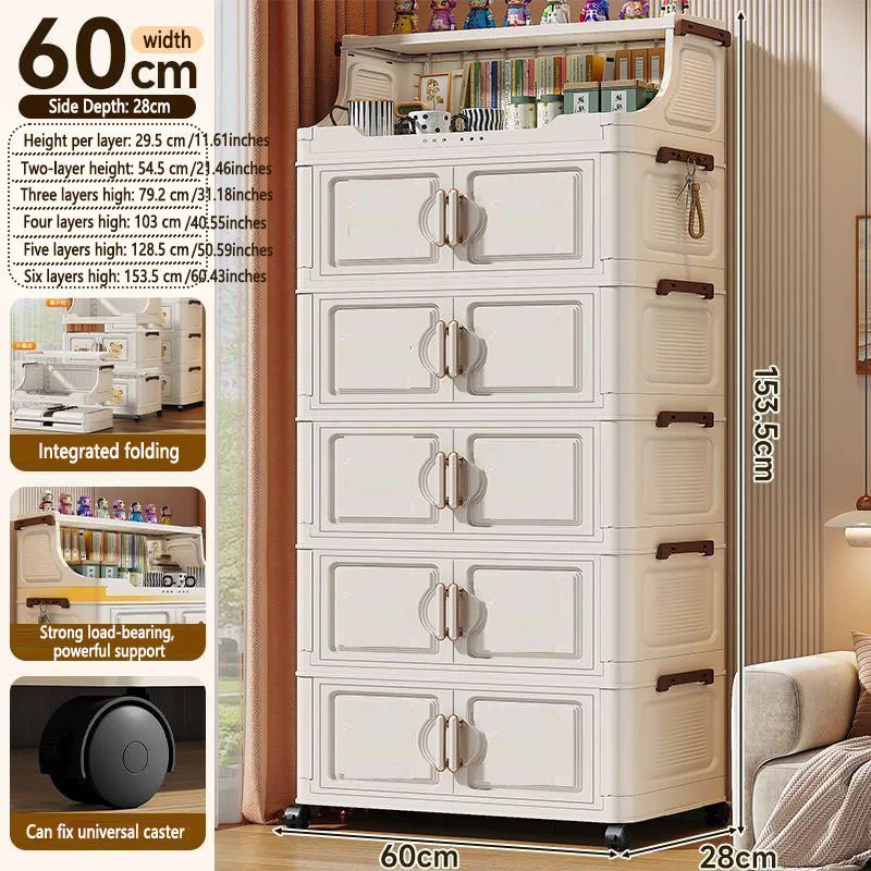 Multi-layer Plastic Storage Rack Stand Foldable Floor-standing