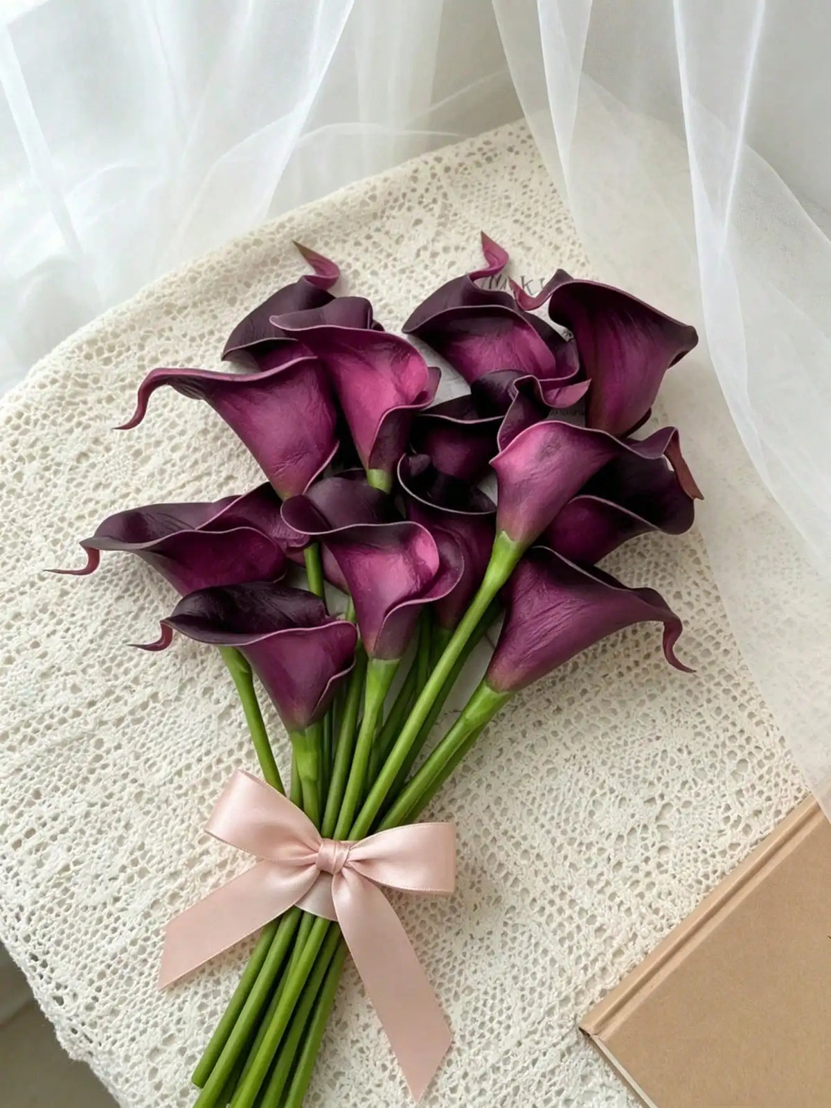 4pcs/8pcs/10pcs Artificial Calla Lily Bouquet, Realistic Touch