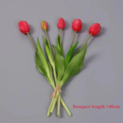 5pcs Artificial Flowers Soft Tulip  Real Touch