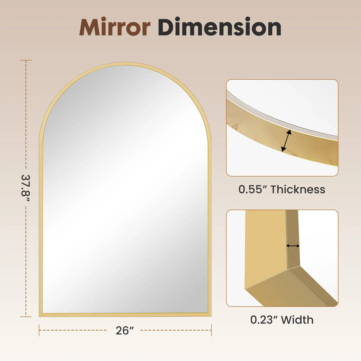 30"x38" Arched Bathroom Mirror....