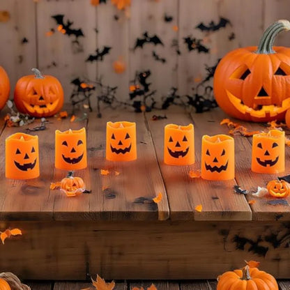 Halloween decoration, flameless candles made of plastic and LED, flickering light