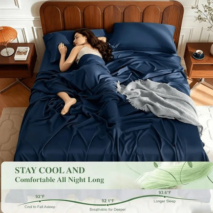3pcs/4PCS Cooling Satin Bed Sheet Set, Shrink-Resistant, Fade-Resistant, Hypoallergenic, Breathable, Flat Sheet & Fitted Sheet & Pillow Cases
King, Queen, Full, Twin