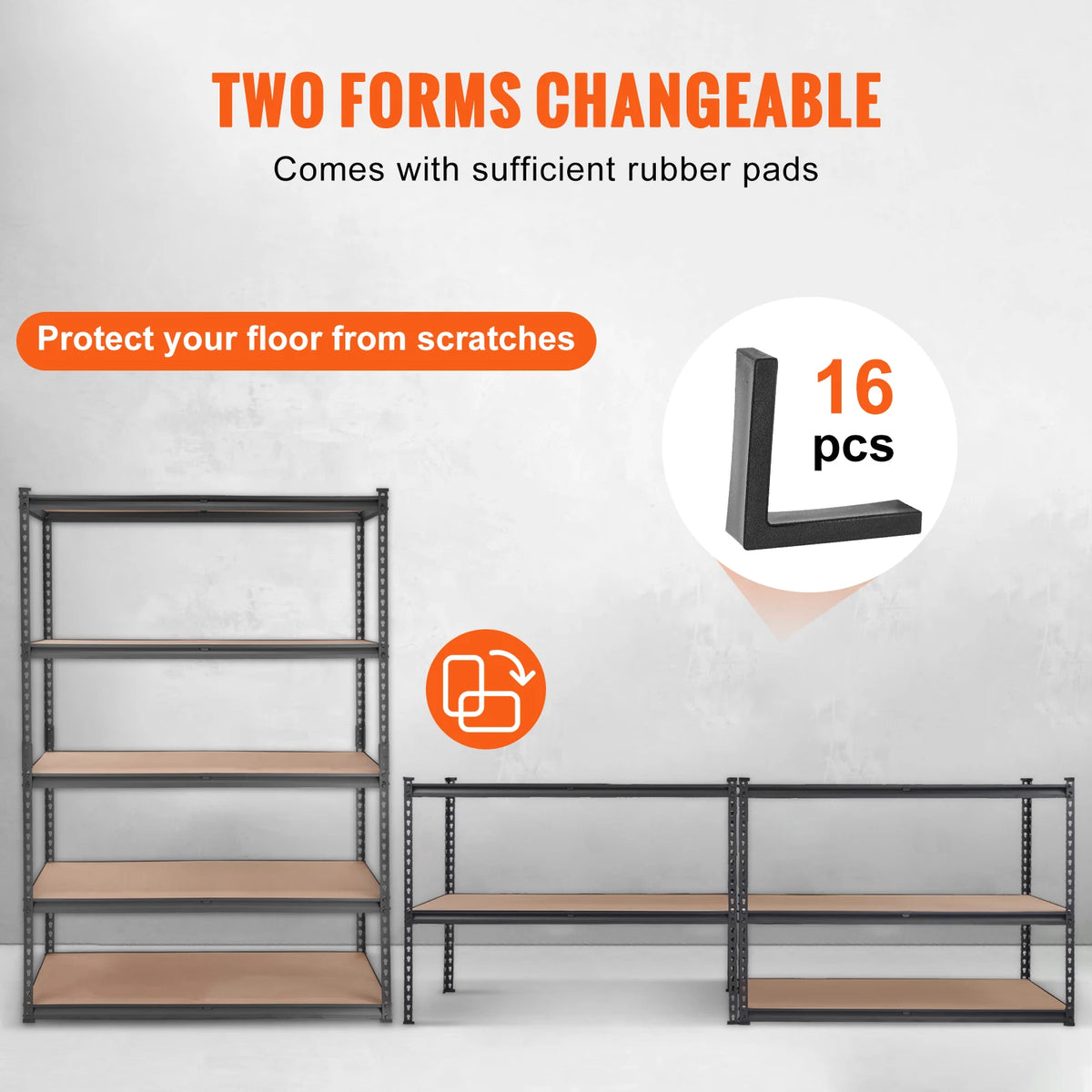 5 Layers Standing Storage Shelving Unit Heavy Duty Metal Rack