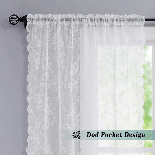 1pc Vintage Embroidered Floral Curtain, 3 Colors, 3 Sizes for the Living Room, Privacy Curtain Panel