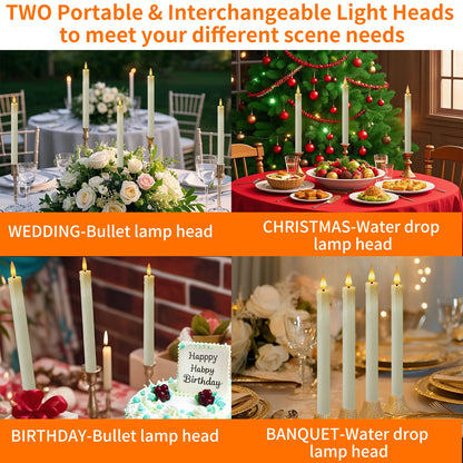 6 Pcs, 9.4 Inch Flameless Candles, Battery Operated Remote Timer 2 AA Battery's Needed...