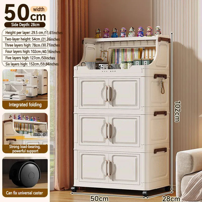 Multi-layer Plastic Storage Rack Stand Foldable Floor-standing