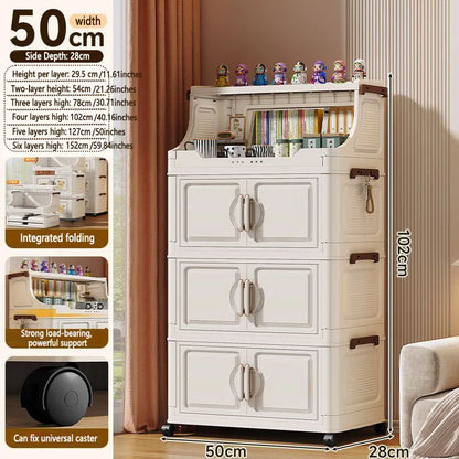 Multi-layer Plastic Storage Rack Stand Foldable Floor-standing
