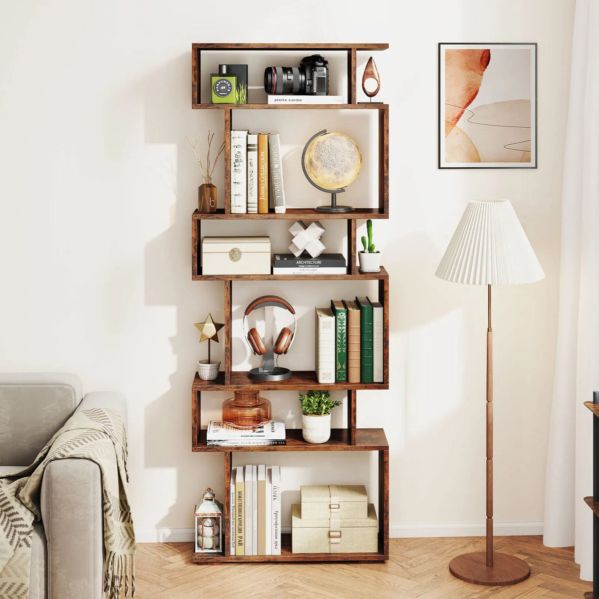 6-tier Storage Bookshelf  w/ Anti-toppling Kits