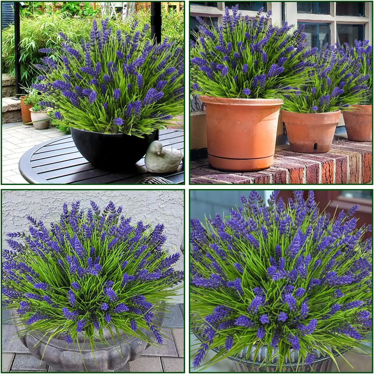 8/16-Pieces Real Touch Lavender Artificial Flower , UV-Resistant for Outdoor