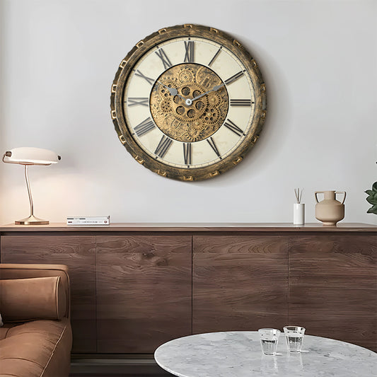 15/18 Inch Vintage Gear Wall Clock, 6 Styles 2 Sizes, AA Battery Needed....