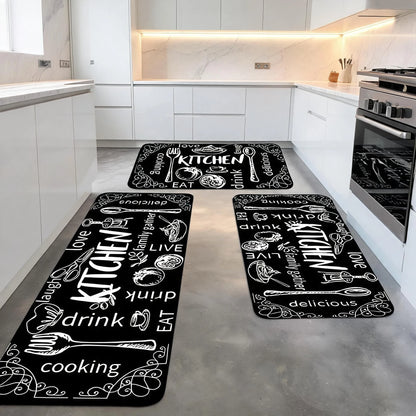 Square Kitchen Rug Plush Flannel, Thick Soft Non Slip Water Absorbent Rug ....